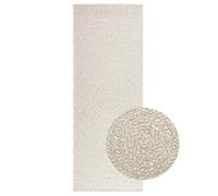 Ziaphsol ZIZUR - Tappeto effetto iuta, per interni ed esterni, antiscivolo, facile da pulire, durevole, per soggiorno, balcone, terrazza, 80 x 200 cm, colore: crema