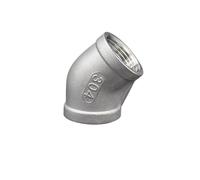 ZIATLPMW 1/4" 3/8" 1/2" - 4" BSPT NPT Female 45 Degree Elbow 201/304/316 Stainless Steel Connector Pipe Fitting Water Gas(NPT,1-1/2")