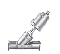 ZIATLPMW Valvola a sede inclinata pneumatica a Installazione Rapida in Acciaio Inossidabile 304 da 1/2" 3/4" 1 Pollice, valvola a sede da 16 Bar(1",Double Acting)