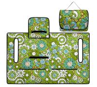 ZIATUBLES Accessori per carrello da golf, copertura per sedile portatile per carrello da golf, protezione per cuscino con stampa floreale hippie verde pieghevole per carrelli EZGO Yamaha