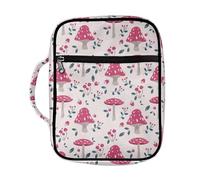 ZIATUBLES Borsa Bibbia di grande capacità con tasche Retro Stampa Fungo Casual Copertura Bibbia con Manico per Donne Uomini Porta Libro Pack Bibbia Carrier per Preghiera Cristiana Studio Bibbia