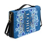 ZIATUBLES Borsa per la Bibbia per Christian Trust Lord Cuore Blu Stampa Fiore Chiesa Bibbia Borsa con tracolla Custodia per il trasporto Libro Protezione Bibbia Supporto per Preghiera, XL