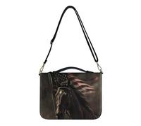ZIATUBLES Borsa porta libri in pelle con stampa con bandiera americana, con stampa di cavalli, custodia per bibbia, regalo cristiano per donne e uomini, borsa porta bibbia, custodia per il trasporto