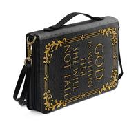 ZIATUBLES Borsa protettiva per libri con stampa di versi biblici, grande capacità, per preghiera cristiana, custodia in ecopelle con tracolla, L