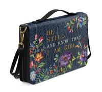 ZIATUBLES Borsa protettiva per libri con stampa di versi biblici in stile retrò, grande capacità, per preghiera cristiana, custodia in ecopelle con tracolla, L