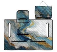 ZIATUBLES Coperta pieghevole per carrello da golf con stampa verde marmo verde oro accessori per carrello da golf decorazione cuscino portatile carrello asciugamano coperta per sedili per 2 persone