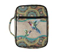 ZIATUBLES Copertine per bibbia casual con manico, per donne e uomini, custodia leggera con tasche con cerniera, porta libri, borsa cristiana per studio all'aperto, preghiera, motivo mandala boho