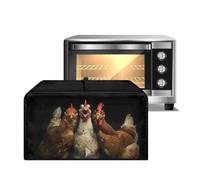 ZIATUBLES Copertura antipolvere antipolvere per forno a microonde, con stampa di gallo divertente, copertura protettiva per forno a microonde, resistente al calore, taglia S