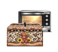 ZIATUBLES Copertura antipolvere antipolvere per forno a microonde, copertura protettiva per piano di lavoro a microonde, motivo tribale azteco, girasole, mucca delle Highland, resistente al calore