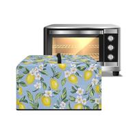 ZIATUBLES Copertura antipolvere per forno a microonde con manico, resistente al calore, con stampa floreale blu limone, copertura per friggitrice ad aria, tostapane, forno in tela antipolvere, S