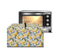 ZIATUBLES Copertura antipolvere per forno a microonde, con manico, resistente al calore, per friggitrice ad aria, tostapane, forno, in tela, con stampa floreale, colore blu, taglia L