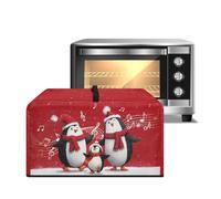 ZIATUBLES Copertura antipolvere per forno a microonde con manico, stampa di pinguino natalizio con note musicali, resistente al calore, copertura protettiva per friggitrice ad aria, tostapane, forno