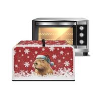 ZIATUBLES Copertura antipolvere per forno a microonde con manico, stampa natalizia con fiocchi di neve e capybara, resistente al calore, per friggitrice ad aria, tostapane, forno, in tela, antipolvere