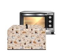 ZIATUBLES Copertura antipolvere per forno a microonde con stampa di chicchi di caffè, copertura protettiva per piano di lavoro a microonde, lavabile, resistente al calore, copertura per friggitrice ad