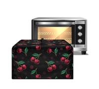 ZIATUBLES Copertura antipolvere per forno a microonde con stampa di ciliegie rosse, con manico, resistente al calore, per friggitrice ad aria, tostapane, forno, in tessuto di tela, antipolvere, S