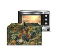 ZIATUBLES Copertura antipolvere per forno a microonde con stampa di zucche e gallo girasole con manico, accessorio da cucina per forno a microonde Proector lavabile per friggitrice ad aria Samrt, S