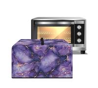 ZIATUBLES Copertura antipolvere per forno a microonde con stampa in marmo viola e oro, protezione portatile per piano di lavoro a microonde, in tela antimacchia, copertura per friggitrice ad aria