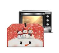 ZIATUBLES Copertura antipolvere per forno a microonde con stampa rossa di pupazzo di neve di Natale, resistente al calore, protezione per piano di lavoro e microonde, in tela, per tostapane e