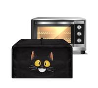 ZIATUBLES Copertura antipolvere per forno a microonde, in tela, per piano di lavoro e microonde, con stampa di gatto nero, per friggitrice ad aria, tostapane, accessori da cucina, custodia per forno