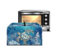ZIATUBLES Copertura antipolvere per forno a microonde portatile con manico blu corallo tartaruga marina stampa piano di lavoro Microonde Proector accessori da cucina friggitrice ad aria Samrt Custodia