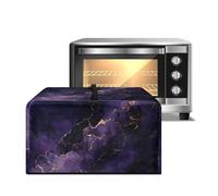 ZIATUBLES Copertura antipolvere per forno a microonde portatile con manico viola oro stampa marmo piano di lavoro Proector accessori da cucina friggitrice ad aria Samrt copertura per forno, L