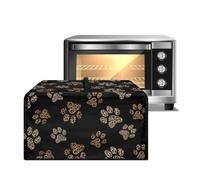 ZIATUBLES Copertura antipolvere per forno a microonde resistente al calore, con stampa leopardata di zampa di cane, copertura portatile per piano di lavoro, microonde, friggitrice ad aria, tostapane