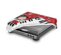 ZIATUBLES Copertura antipolvere per giradischi con stampa di pupazzo di neve e pianoforte, universale, adatta alla maggior parte dei giradischi di dimensioni standard, resistente ai graffi, custodia