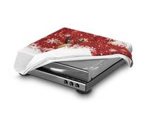 ZIATUBLES Copertura protettiva per giradischi in poliestere resistente ai graffi con stampa di renne, Babbo Natale, fiocchi di neve, renna, compatibile con lettori CD di dimensioni standard