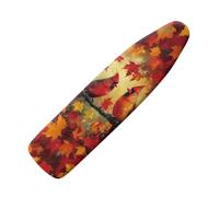 ZIATUBLES Copriasse da stiro con stampa di foglie autunnali con uccellino cardinale e tasca per il naso, prodotti in ferro resistenti al calore, imbottitura in ferro per casa, lavanderia, negozio di