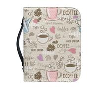 ZIATUBLES Custodia leggera per libri per donne e uomini, custodia portatile per bibbia con manico superiore, borsa per libri di preghiera, per esterni, macina caffè, stampa amore, L