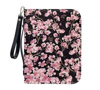 ZIATUBLES Custodia per bibbia in pelle PU per preghiera cristiana borsa con tracolla e tasche con cerniera porta libri, L-2XL, Vintage Cherry Flower, XXL