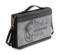 ZIATUBLES Custodia per libri con stampa di leone con versi della Bibbia, per donne e uomini, borsa per il trasporto di libri con tracolla, protezione portatile per le scritture per preghiera