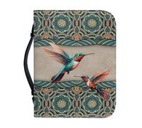 ZIATUBLES Custodia per libro di preghiere, custodia per bibbia con manico superiore, portatile, per donne e uomini, per studiare e lavorare all'aperto, motivo mandala con colibrì, 2XL
