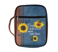 ZIATUBLES Grandi copertine bibliche con tasche borse per bibbia portatili per il trasporto di libri borse per donne uomini preghiera cristiana studio biblico, girasole Bibbia Versi stampa farfalla