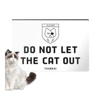 Zibeem Divertente cartello con gatto - Do Not Let The Cat Out Door Warner | in legno da parete per appartamento, casa, camera da letto, soggiorno, bar, posto di lavoro, galleria, cucina