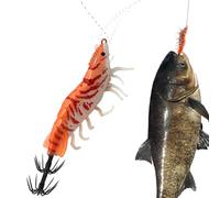 Zibeem Esca Per Calamari | 8 Cm Polpo Esca Ad Affondamento Lento | Fosforescente Design Realistico di Gamberetto Artificiali per in Mare Profondo,Per La Ai Gamberi A Traina In Laghi E Fiumi D'Acqua