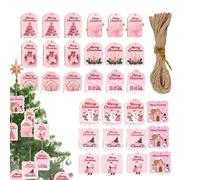 Zibeem Etichette Buon Natale,30 Pezzi Decorazioni In Cartone | Etichette Natalizie In Legno Con Cordino E Fori - per Fai da Te, Feste, Natale, Compleanno, Regali, Famiglia, Lettera di Ringraziamento e