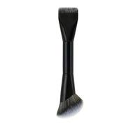 Zibeem Pennello per fondotinta, contouring, bronzer, con setole sintetiche a doppia estremità, strumento morbido per cipria sciolta, crema, correttore, scultura del viso, cosmetici, ombretto, da donna