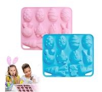 Zibeem Stampo In Silicone Per Coniglietti Pasquali,Vassoio Riusabile 10 Cavità - Stampo in Silicone per Cioccolato Uova Coniglio Pasquale - Per Dessert Mousse Cupcake Cacao Biscotto Cioccolato Cucina