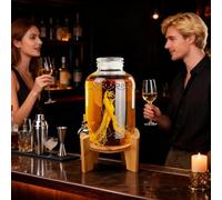 Zibeem Supporto Per Distributore Di Bevande - Base Rotonda In Legno Per Feste | Base Per Distributori Di Acqua E Succo Con | Per Eventi Catering Ristorante Bar Matrimonio Compleanno Buffet Chiesa