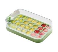 Zibeem Vassoio per ghiaccio con coperchio, 28 griglie per ghiaccio a rilascio facile, con cestino, stampi in silicone riutilizzabili, utensili da cucina per frigorifero, casa, feste, birra, caffè, tè
