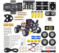 ZIBOXI Kit for auto robot con ruota Mecanum Micro Bit V2 4WD for l'apprendimento dello stelo Microbit programmazione Makecode Python elettronico fai-da-te (Size : No micro bit board)