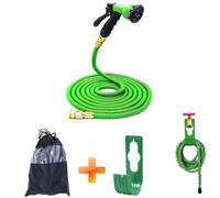 ZIBOXI Tubo da giardino 25Ft-200Ft Tubo flessibile for acqua flessibile espandibile Tubo flessibile for acqua UE Tubo con pistola a spruzzo for irrigazione(Color:Green1,Size:EU VERSION_100FT)