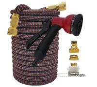 ZIBOXI Tubo flessibile flessibile for casa e giardino Tubo magico espandibile 25-100FT Casa Farm Autolavaggio Tubo ad alta pressione Pistola for irrigazione Set Accessori for tubi(Color:Water Gun Suit