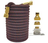 ZIBOXI Tubo flessibile flessibile for casa e giardino Tubo magico espandibile 25-100FT Casa Farm Autolavaggio Tubo ad alta pressione Pistola for irrigazione Set Accessori for tubi(Color:Roinbow Hose,S