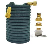 ZIBOXI Tubo for irrigazione for la casa e il giardino Magia ad alta pressione 2,5-30 metri Doppio connettore flessibile Verde scuro 25-100FT Pistola for lavaggio auto(Color:Dark Green Hose,Size:100ft)