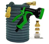 ZIBOXI Tubo for irrigazione for la casa e il giardino Magia ad alta pressione 2,5-30 metri Doppio connettore flessibile Verde scuro 25-100FT Pistola for lavaggio auto(Color:Hose with gun 1,Size:25ft)