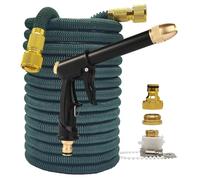 ZIBOXI Tubo for irrigazione for la casa e il giardino Magia ad alta pressione 2,5-30 metri Doppio connettore flessibile Verde scuro 25-100FT Pistola for lavaggio auto(Color:Hose with gun 3,Size:75ft)