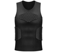 Zicac Maglia da Uomo Imbottita Compressione con Protezione Antiurto, Maniche Corte Maglia Sportiva Equipaggiamento Protettivo Pettorale Protezioni per Esterni/Fitness/Calcio/Basket/Sci/Rugby