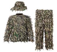 Zicac Telo Mimetico, Ghillie Suit,Tuta Mimetica con Foglie in Poliestere 3D,Abbigliamento da Caccia Invisibile nella Foresta per la Caccia Fotografica